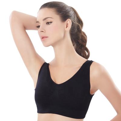 China Wholesale Breathable Shockproof Bondage Zero Underwear Plus Size Yoga Sports Bra No Rim No Trace One Piece Bra for sale