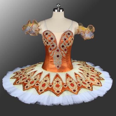 China High Quality Custom Size Dresses Adult Performance Wear Classic Gold Professional Tutu for sale