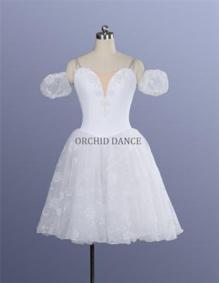 China Professional High Quality White Romantic Ballet Tutu Long Dress 4 Layers Dress for sale