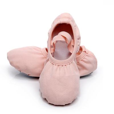 China GENUINE LEATHER single lace up free ballet dance shoes children factory soft slit pink red cheap high quality wholesale canvas for sale