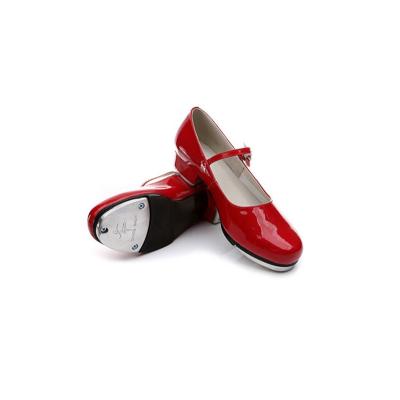 China Professional Wholesale Cheap Rubber Kids Girls Dance To Wear Red Tap Shoes for sale