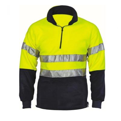 China Outdoor Mens Hi Vis Polar Fleece Jumper Long Sleeve Fleece Sweater for sale