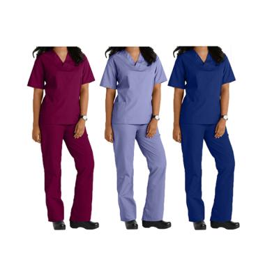 中国 Unisex Two Piece Scrub Set Medical Scrub Suits Hospital Uniforms Unisex Two Piece Scrub Set Medical Scrub Suits 販売のため