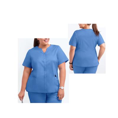 China Blue Soft Breathable Hospital Women Nurse Uniform Te koop