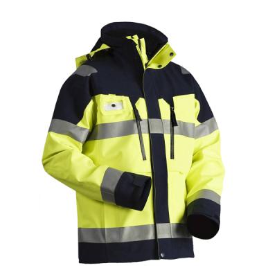 中国 Outdoor Coat Men's Anti-Shrink Winter Workwear Jacket Safety Working Reflective Jacket 販売のため