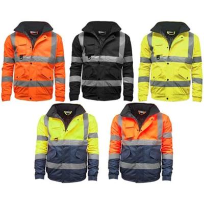 China Poly Cotton Hi Vis Workwear Clothing High Visibility Breathable Construction Work Jacket for sale