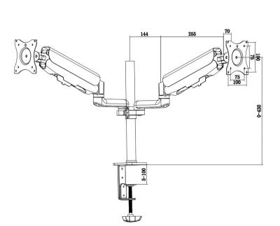 China ERGOR-Adjustable Aluminum Die-Casting Luxury Dual LCD Bracket Stand,Monitor Bracket Dual,Monitor Stand for sale