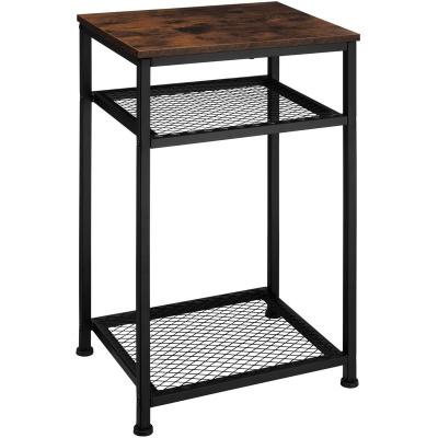 China ERGOR 3 Row Side Adjustable Table Industrial Nightstand (Other) End Table with 2 Mesh Shelves Metal Frame for sale