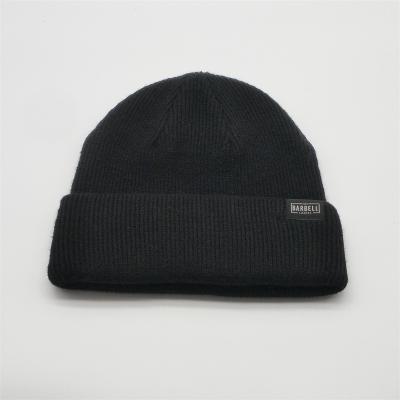 China JOINT Hip Hop Hats Winter Black Color Cheap Adult Hats Knit Beanie for sale