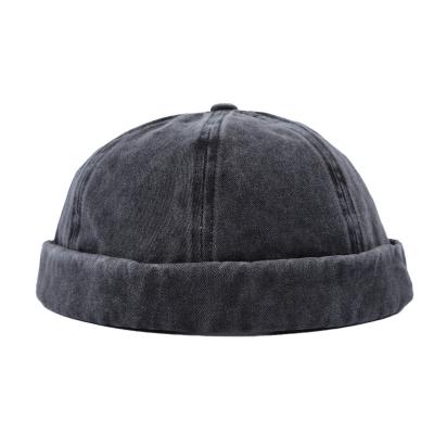 China COMMON 5% OFF Brimless Adjustable Baseball Cap Washed Denim Brimless Baseball Cap for sale