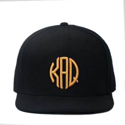 China New JOINT Custom Fashion Embroidered Customize Plastic Black Snapback Cotton 6 Panel Snapback Hats for sale