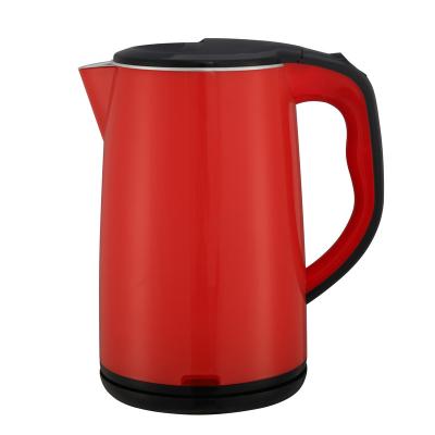 China 360 Degree Rotating Stainless Steel Plastic Kettle Red Color Base 1.8L Large Size Electric Kettle for sale