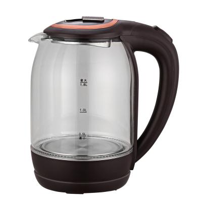 China 360 Base 2021 Degree New Design 1.8L Rotation Portable Glass Water Fast Boiling Cordless Glass Kettle for sale