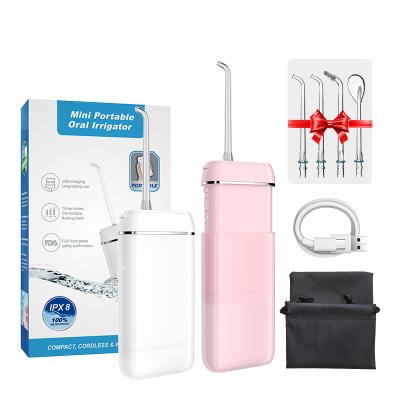 China 360 Hot Selling Portable Dental Water Jet Mini 140ml Oral Irrigation Spout Water Flosser Rated For Business Travel for sale