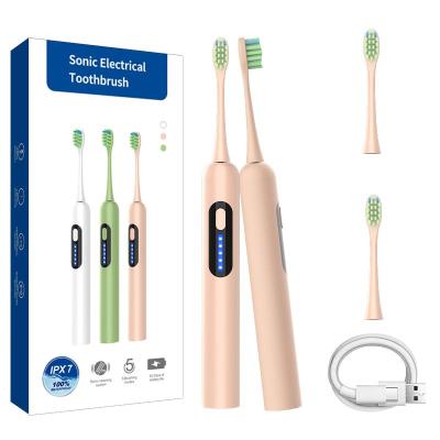 China 5 Modes PP Automatic Powerful USB Rechargeable Waterproof Adult Ultrasonic Electric Toothbrush for sale