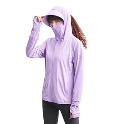 China Comfortable Silk Hoodie Summer Ice UV Protection Sun - UPF 50+ Apparel Proof Sun Women's Hoodie Zipper Long Sleeve Shirts for sale