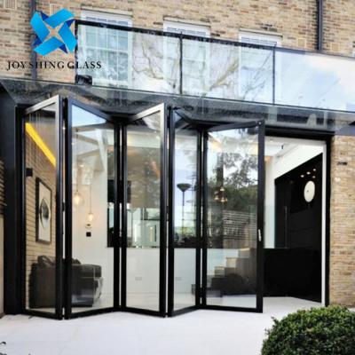 China Thermal Break Aluminum Bi Fold Doors Balcony Soundproof Glass Door for sale