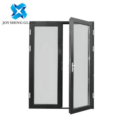 China Wooden UPVC Casement Doors 60 Series UPVC Profile Glass Doors for sale