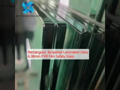 Rectangular Tempered Laminated Glass 6.38mm PVB Film Safety Glass