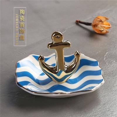 China As Picture Jewelry Tray Home Crafts Jewelry Ring Holder Storage Decoration Ceramic Jewelry Necklace Tray for sale