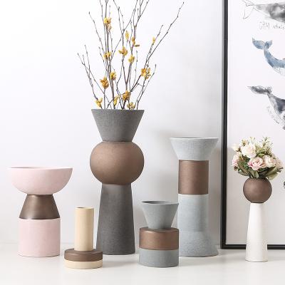 China Creative INS classic handwork Nordic modern raw ceramic model soft decoration room vase chandelier sand sand for sale