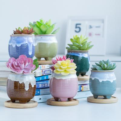 China Small fresh modern creative ceramic pots and inch mini pots plant fleshy home gardening pots for sale