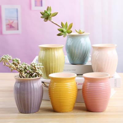 China Modern ceramic succulent vase home color creative flower simulation plant fresh pot for sale