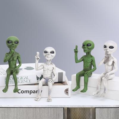 China Modern Alien Resin Funny Little Man Angel Resin Ornaments Garden Decoration Christmas Halloween Plant for sale