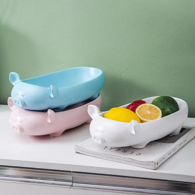 China INS fruit bowl vegetable and fruit salad bowl household viable Nordic cute piggy creative ceramic tableware for sale