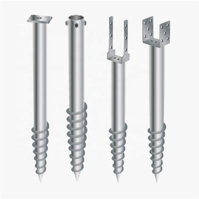 China Wholesale Solar Welding Bracket Q235 Galvanized Steel Earth Screw Pile Anchor Fence Post Ground Screw for sale