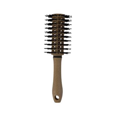 China Salon Biodegradable Coconut Plant Fiber Round Brush, With Natural Boar Bristles for sale