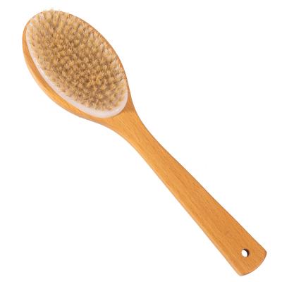 China Wholesale 2021 All Natural Long Handle Bath Shower Brush For Back Wooden Handle Bath Brush for sale