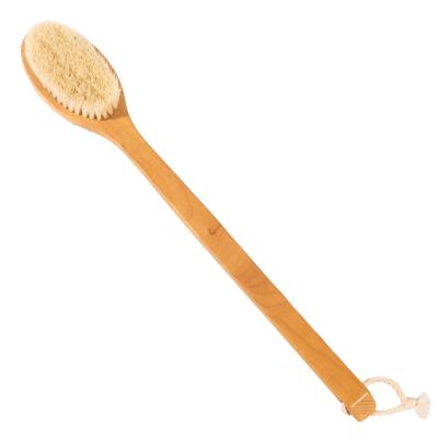 China All Natural Custom Logo Bath Brush With Long Wooden Handles for sale