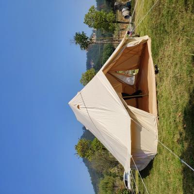 China Custom Waterproof 3Door 8-12 Persons Cotton Straight Tying Type Oxford Emperor Bell Tent 6x4m Canvas for sale