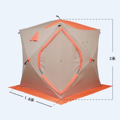 China Diagonal Tether Type 2022 New Outdoor Camping Tent 3-4 Person Ice Fishing Tent Thickened Warm Rainproof Tent In The Field for sale