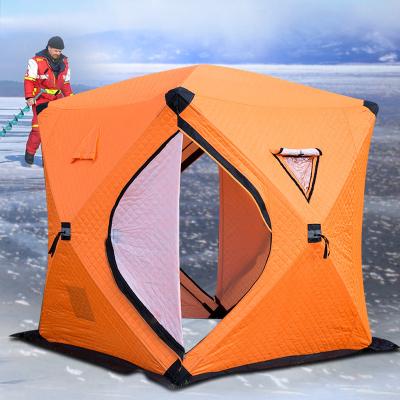 China Outdoor orange cube tent thermal insulation fishing tents in new portable cotton tent camping for sale