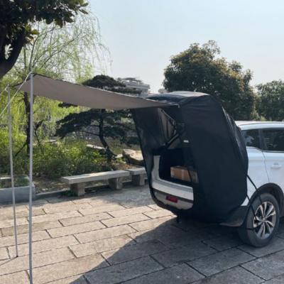 China Diagonal Tying Type Car Iron Pipe Extension Sunshade Rain Proof Trunk Car Trunk Camping Tent Outdoor Barbecue Tail Tent Outdoor Tent for sale