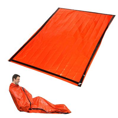 China PE Film Sleeping Bag Proof Thermal Insulation Blanket Emergency Foldable Camping Aluminum Cold Portable Sleeping Bag for sale