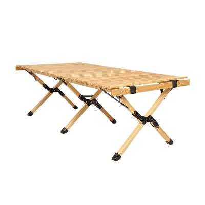 China 120CM Folding Omelet Table Outdoor Camping Leisure Household Easy Carry Portable Solid Wood Dining Table for sale