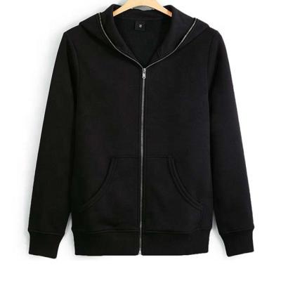 China Anti-pilling Custom Embroidery 100 Cotton White Full Face Plain Zipper Hoodies For Men for sale