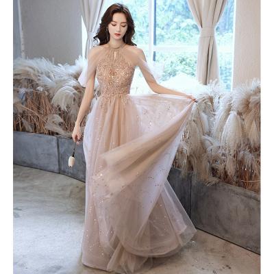 China Breathable Custom Made Luxury Bridal Gown Vintage Champagne Bridesmaid Maxi Dress Elegant Party Wedding for sale