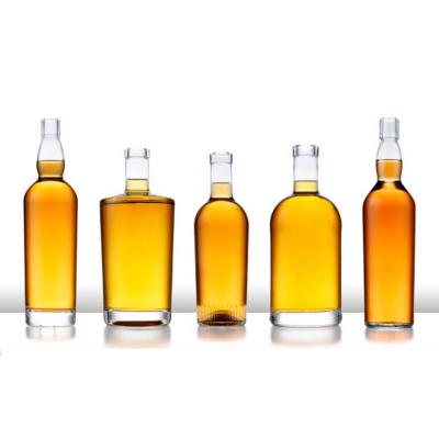 China Beverage Custom 375ml 500ml 700ml 750ml vodka whisky spirit glass liquor bottle low moq 100ml 200ml mini glass bottle with cap for sale