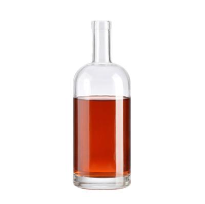 China Beverage Wholesale price Low MOQ 700ml glass spirit bottles custom decal vodka whisky gin liquor bottles with wooden cork for sale