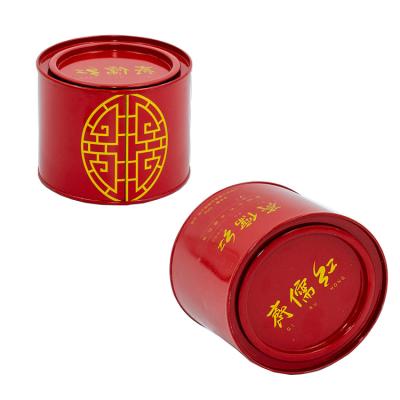 China Gift & Craft Promotion Gift Red Round Iron Can Custom Packaging Tin Tea Tin Can Gift Tin Box Coffee Large Metal Tea for sale