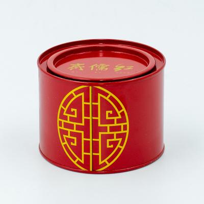 China Tea Food Safe Printed Tea Tin Can Round Silver Cylinder Tin Canisters Tea Tins Metal Tinbox for sale