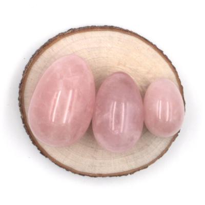 China China best price chakra healing stones 3 ps set Rose quartz yoni / jade eggs for sale