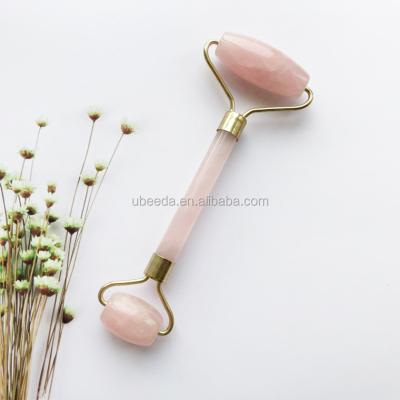 China Wholesale Natural Face Rose Quartz Jade Facial Roller For Massage for sale