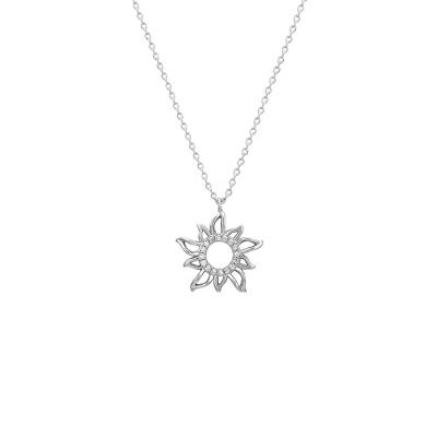 China And korean new product casual/sporty sta Japanese sun flower necklace rhodiumplated necklace for sale