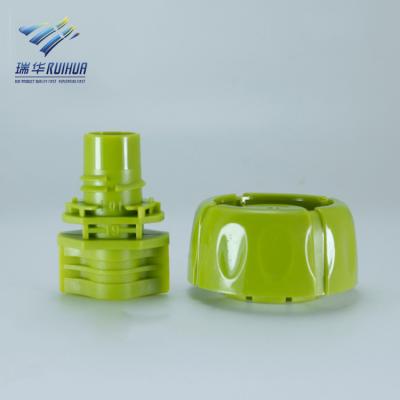 China Non Spill 8.6mm Green Anti Clog Plastic Caps And Closures for sale