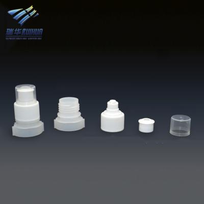 China Non Spill 22mm Plastic Push Pull Cap Bottle Screw Cap Spouts For Standing Bags for sale